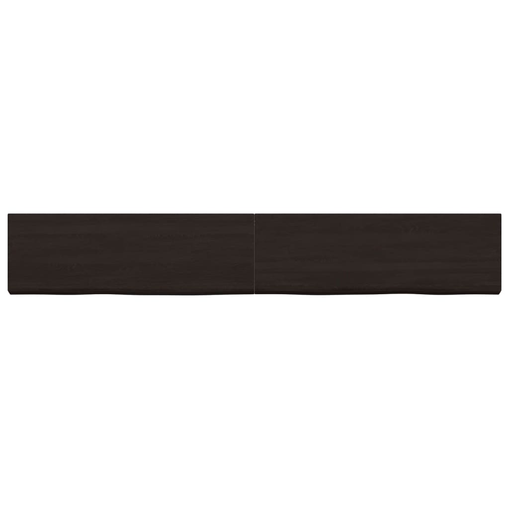 vidaXL Blat de baie, maro închis, 180x40x(2-4) cm, lemn masiv tratat vidaXL Blat de baie, maro închis, 180x40x(2-4) cm, lemn masiv tratat
