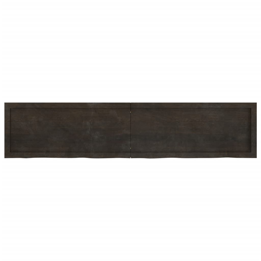 vidaXL Blat de baie, maro închis, 180x40x(2-4) cm, lemn masiv tratat vidaXL Blat de baie, maro închis, 180x40x(2-4) cm, lemn masiv tratat