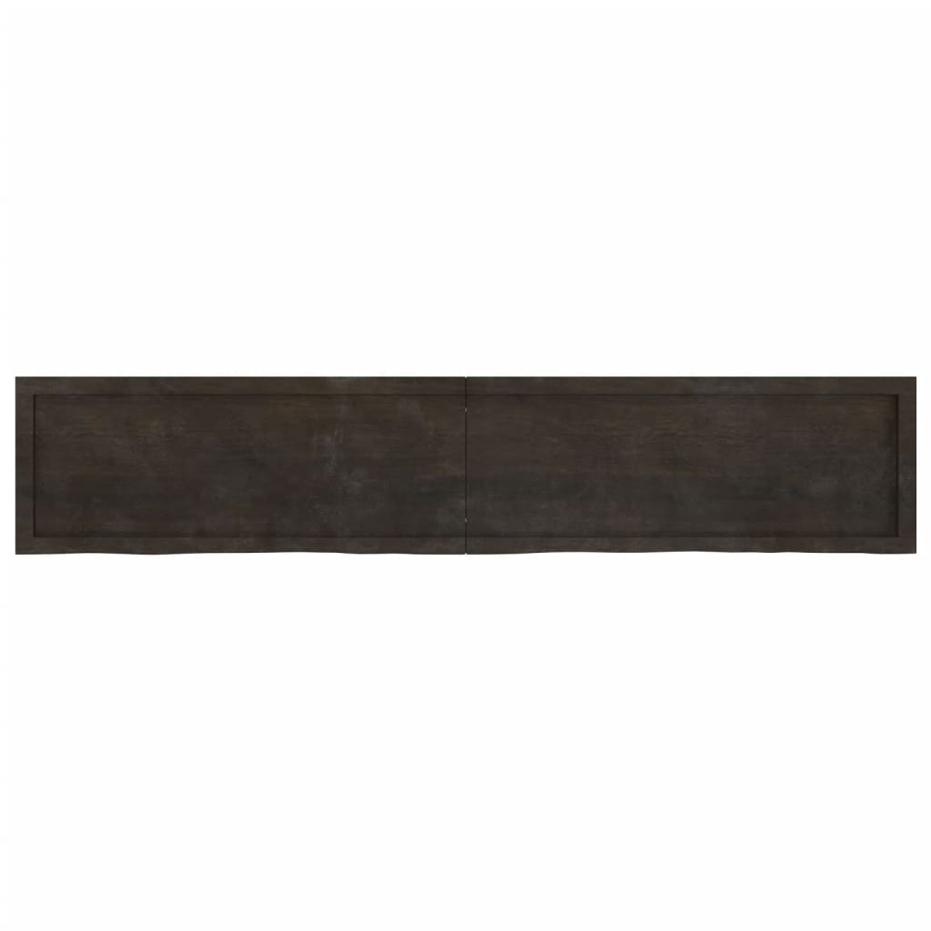 vidaXL Blat de baie, maro închis, 200x40x(2-6) cm, lemn masiv tratat vidaXL Blat de baie, maro închis, 200x40x(2-6) cm, lemn masiv tratat