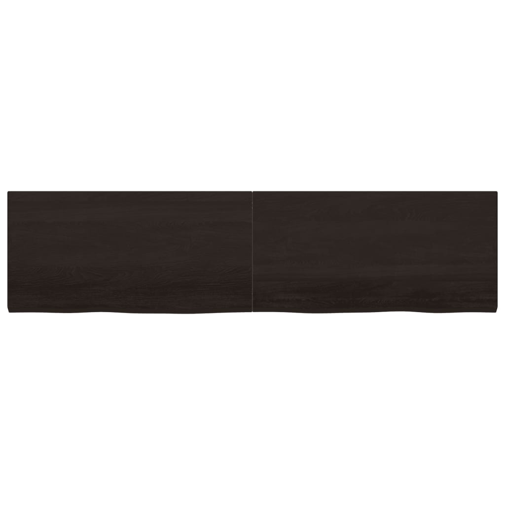vidaXL Blat de baie, maro închis, 200x50x(2-4) cm, lemn masiv tratat vidaXL Blat de baie, maro închis, 200x50x(2-4) cm, lemn masiv tratat