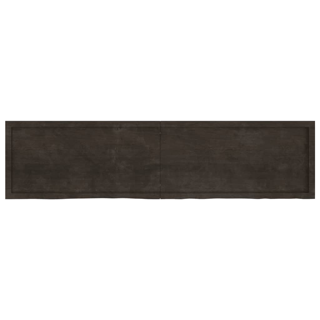vidaXL Blat de baie, maro închis, 200x50x(2-4) cm, lemn masiv tratat vidaXL Blat de baie, maro închis, 200x50x(2-4) cm, lemn masiv tratat