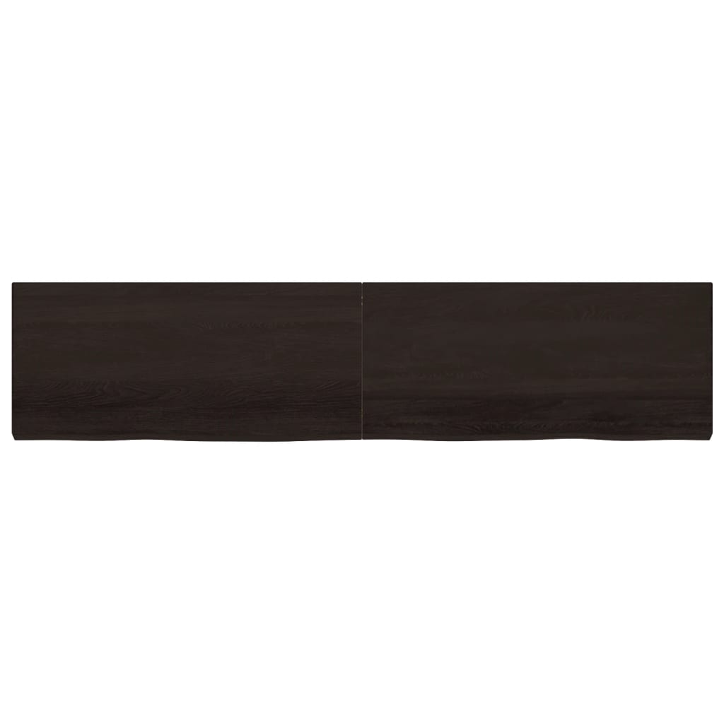 vidaXL Blat de baie, maro închis, 220x50x(2-6) cm, lemn masiv tratat vidaXL Blat de baie, maro închis, 220x50x(2-6) cm, lemn masiv tratat