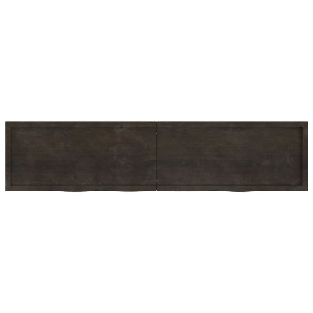 vidaXL Blat de baie, maro închis, 220x50x(2-6) cm, lemn masiv tratat vidaXL Blat de baie, maro închis, 220x50x(2-6) cm, lemn masiv tratat