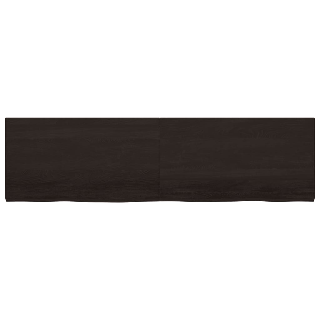 vidaXL Blat de baie, maro închis, 220x60x(2-4) cm, lemn masiv tratat vidaXL Blat de baie, maro închis, 220x60x(2-4) cm, lemn masiv tratat
