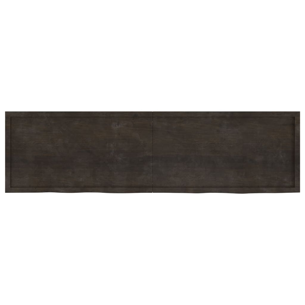 vidaXL Blat de baie, maro închis, 220x60x(2-4) cm, lemn masiv tratat vidaXL Blat de baie, maro închis, 220x60x(2-4) cm, lemn masiv tratat