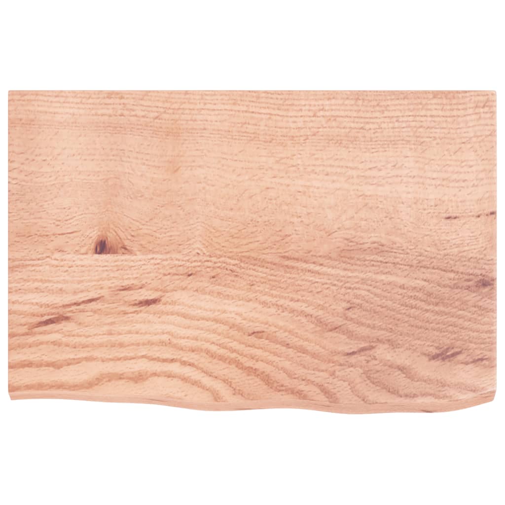 vidaXL Blat de masă maro deschis 60x40x2 cm, lemn masiv stejar tratat vidaXL Blat de masă maro deschis 60x40x2 cm, lemn masiv stejar tratat