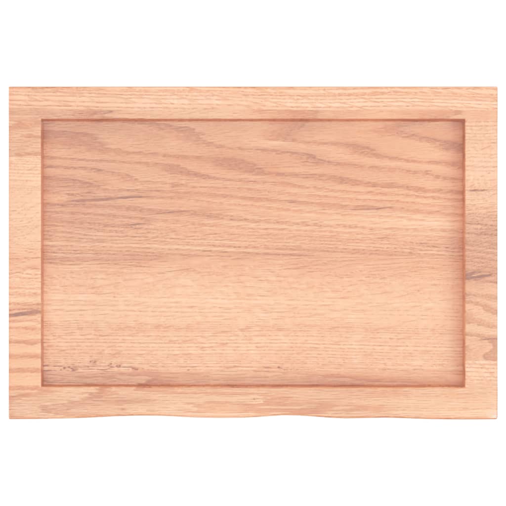 vidaXL Blat de masă maro 60x40x(2-4) cm, lemn masiv stejar tratat vidaXL Blat de masă maro 60x40x(2-4) cm, lemn masiv stejar tratat