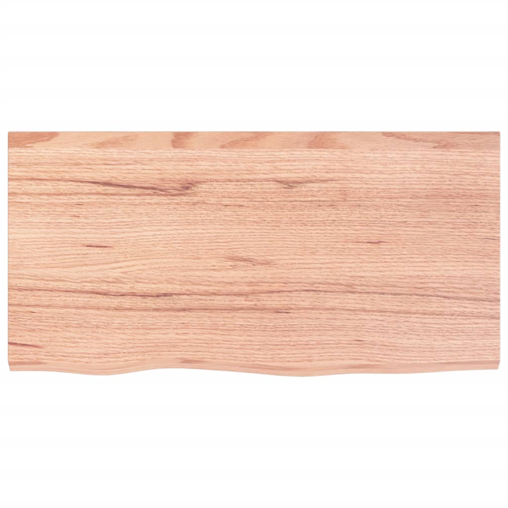 vidaXL Blat de masă maro 80x40x(2-4) cm, lemn masiv stejar tratat vidaXL Blat de masă maro 80x40x(2-4) cm, lemn masiv stejar tratat