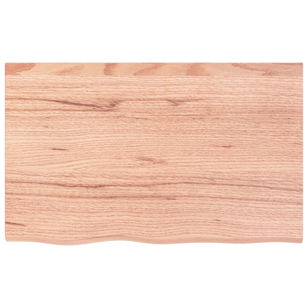 vidaXL Blat de masă maro 80x50x(2-4) cm, lemn masiv stejar tratat vidaXL Blat de masă maro 80x50x(2-4) cm, lemn masiv stejar tratat