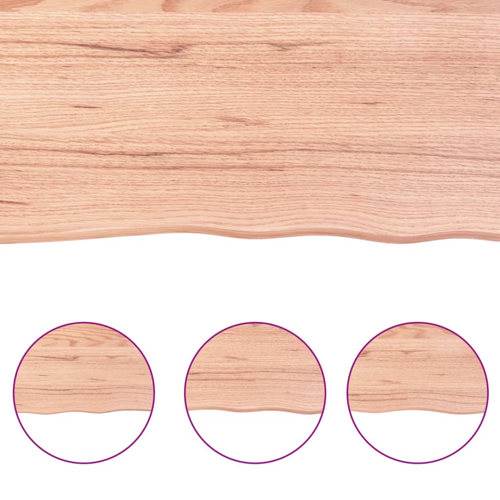 vidaXL Blat de masă maro 100x40x(2-6) cm, lemn masiv stejar tratat vidaXL Blat de masă maro 100x40x(2-6) cm, lemn masiv stejar tratat
