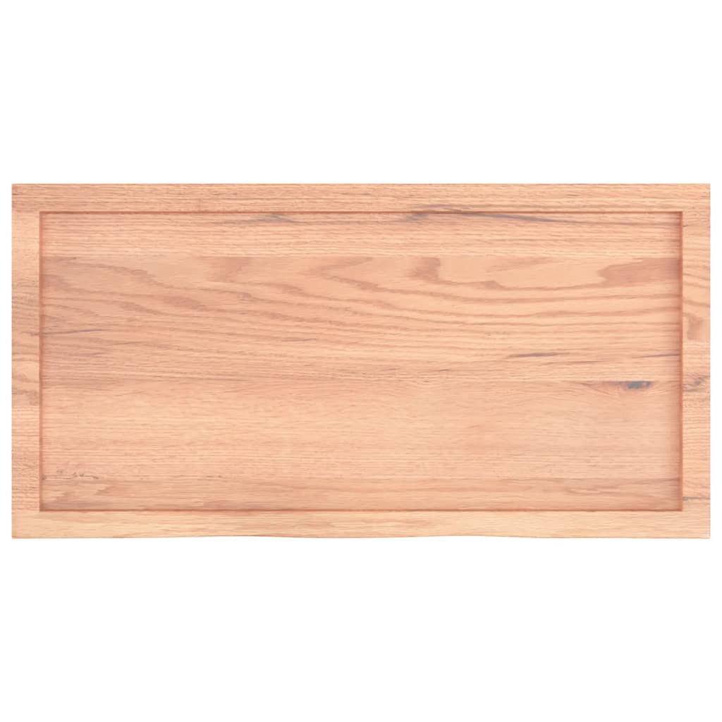 vidaXL Blat de masă maro 100x50x(2-4) cm, lemn masiv stejar tratat vidaXL Blat de masă maro 100x50x(2-4) cm, lemn masiv stejar tratat