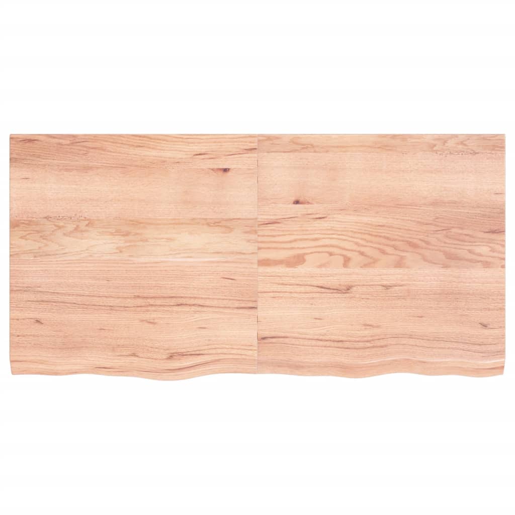 vidaXL Blat de masă maro 120x60x(2-4) cm, lemn masiv stejar tratat vidaXL Blat de masă maro 120x60x(2-4) cm, lemn masiv stejar tratat