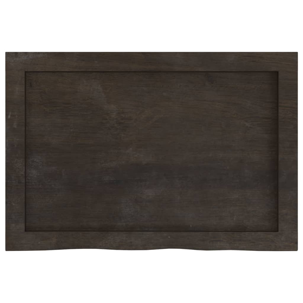 vidaXL Blat de masă maro 60x40x(2-4) cm, lemn masiv stejar tratat vidaXL Blat de masă maro 60x40x(2-4) cm, lemn masiv stejar tratat