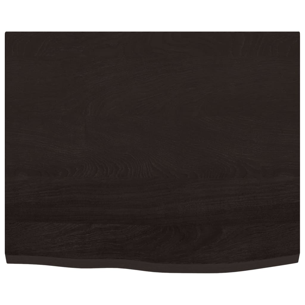 vidaXL Blat de masă maro închis 60x50x2cm, lemn masiv de stejar tratat
