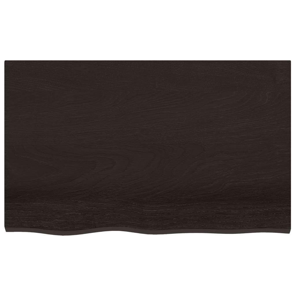 vidaXL Blat de masă maro închis 80x50x2cm, lemn masiv de stejar tratat