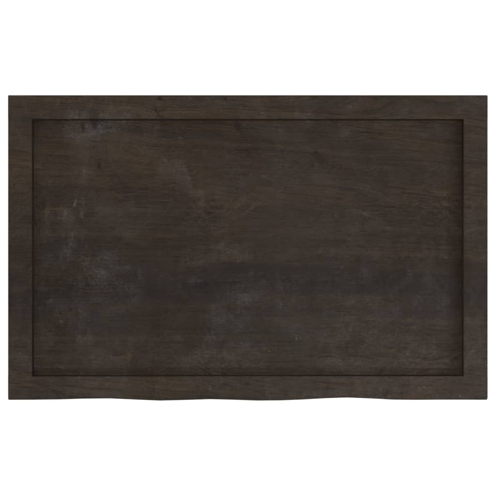vidaXL Blat de masă maro 80x50x(2-4) cm, lemn masiv stejar tratat vidaXL Blat de masă maro 80x50x(2-4) cm, lemn masiv stejar tratat