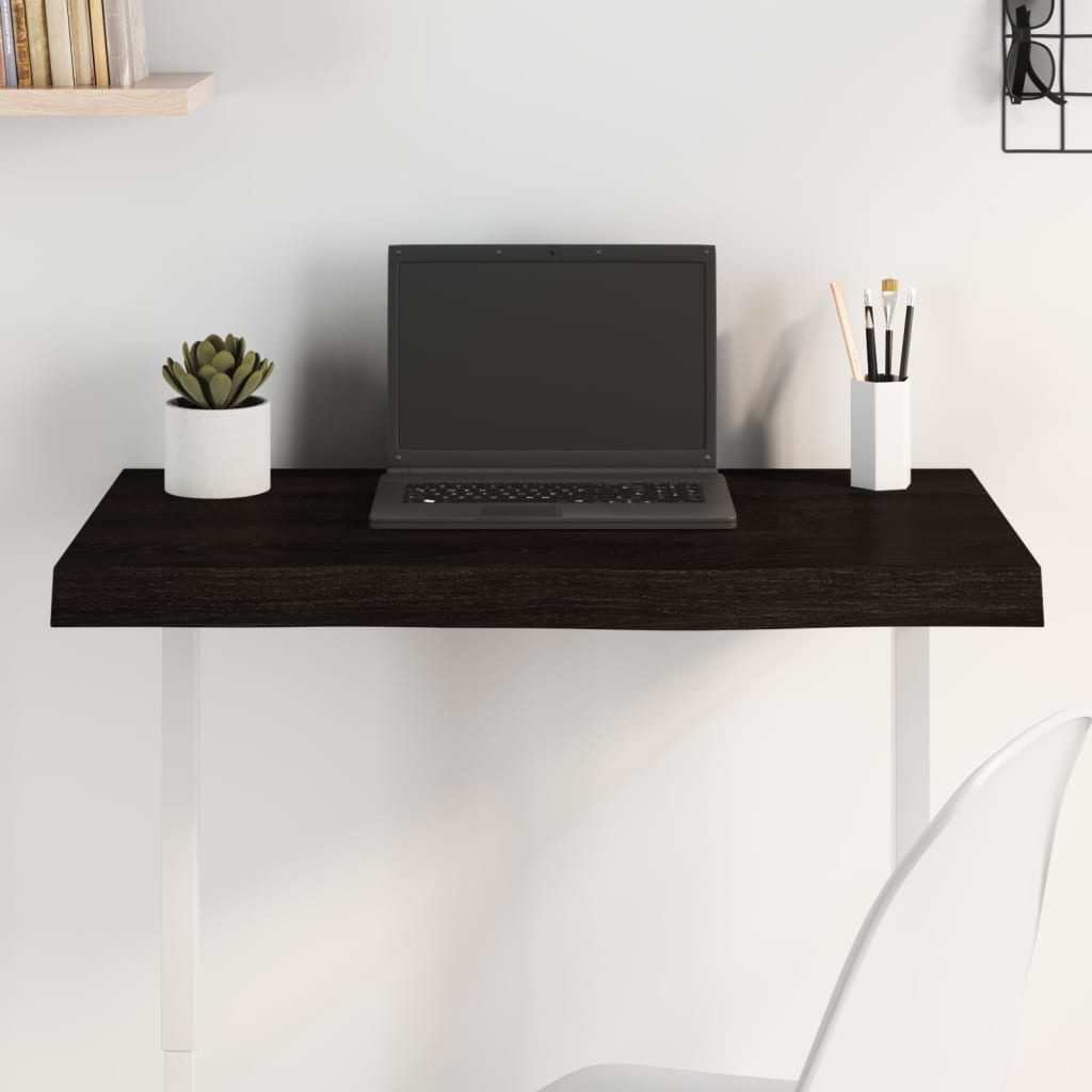 vidaXL Blat de masă maro 80x50x(2-6) cm, lemn masiv stejar tratat vidaXL Blat de masă maro 80x50x(2-6) cm, lemn masiv stejar tratat
