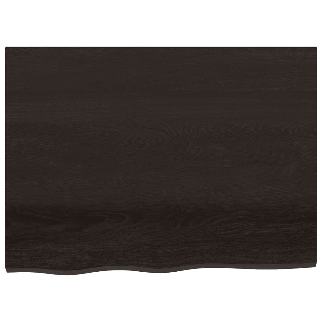 vidaXL Blat de masă maro închis 80x60x2cm, lemn masiv de stejar tratat
