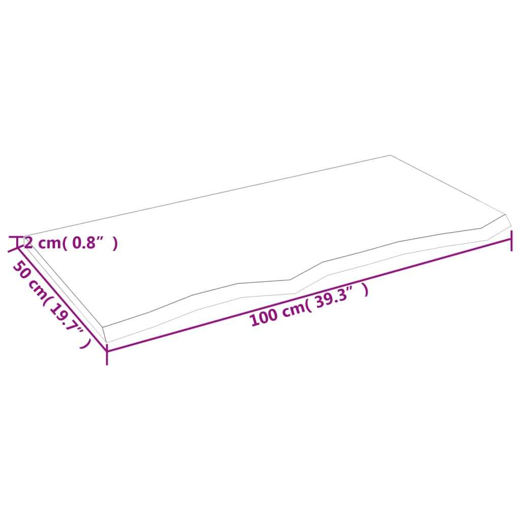 vidaXL Blat de masă maro închis 100x50x2cm lemn masiv de stejar tratat vidaXL Blat de masă maro închis 100x50x2cm lemn masiv de stejar tratat