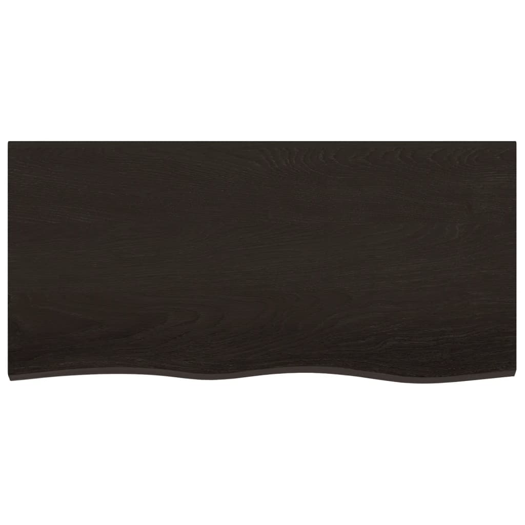 vidaXL Blat de masă maro 100x50x(2-4) cm, lemn masiv stejar tratat vidaXL Blat de masă maro 100x50x(2-4) cm, lemn masiv stejar tratat