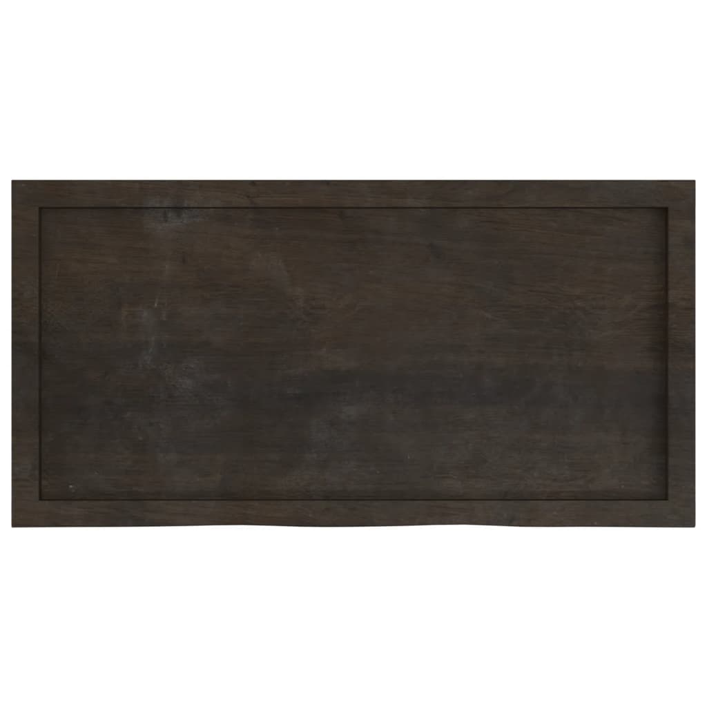 vidaXL Blat de masă maro 100x50x(2-4) cm, lemn masiv stejar tratat vidaXL Blat de masă maro 100x50x(2-4) cm, lemn masiv stejar tratat