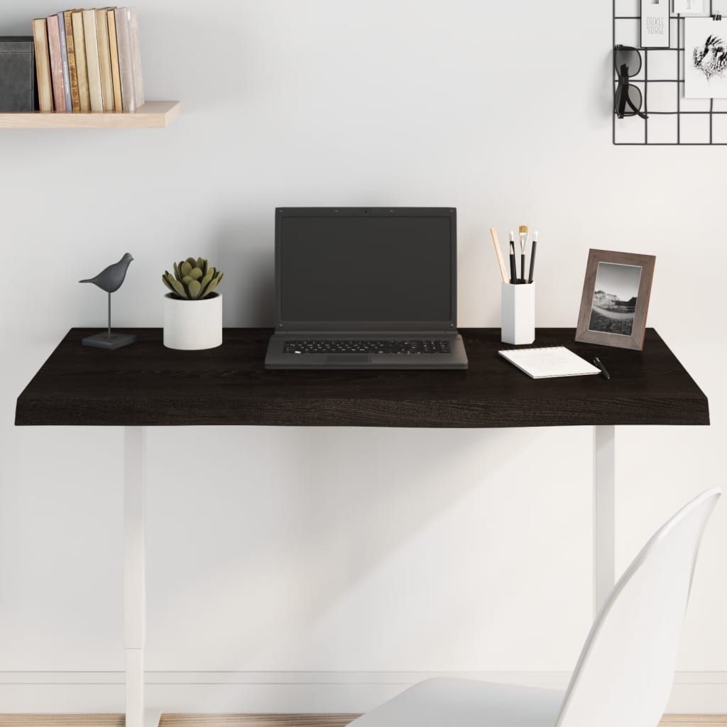 vidaXL Blat de masă maro 100x60x(2-4) cm, lemn masiv stejar tratat vidaXL Blat de masă maro 100x60x(2-4) cm, lemn masiv stejar tratat