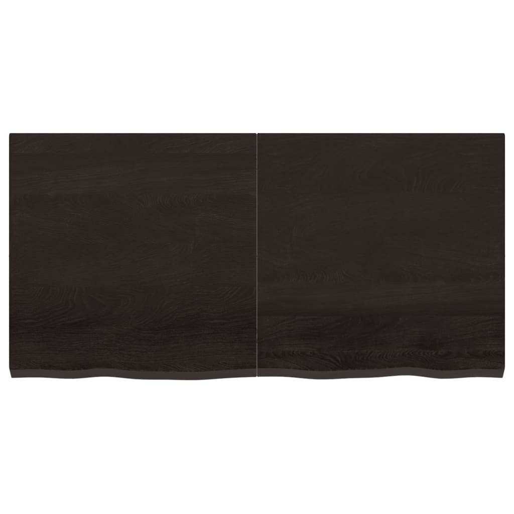 vidaXL Blat de masă maro 120x60x(2-4) cm, lemn masiv stejar tratat vidaXL Blat de masă maro 120x60x(2-4) cm, lemn masiv stejar tratat