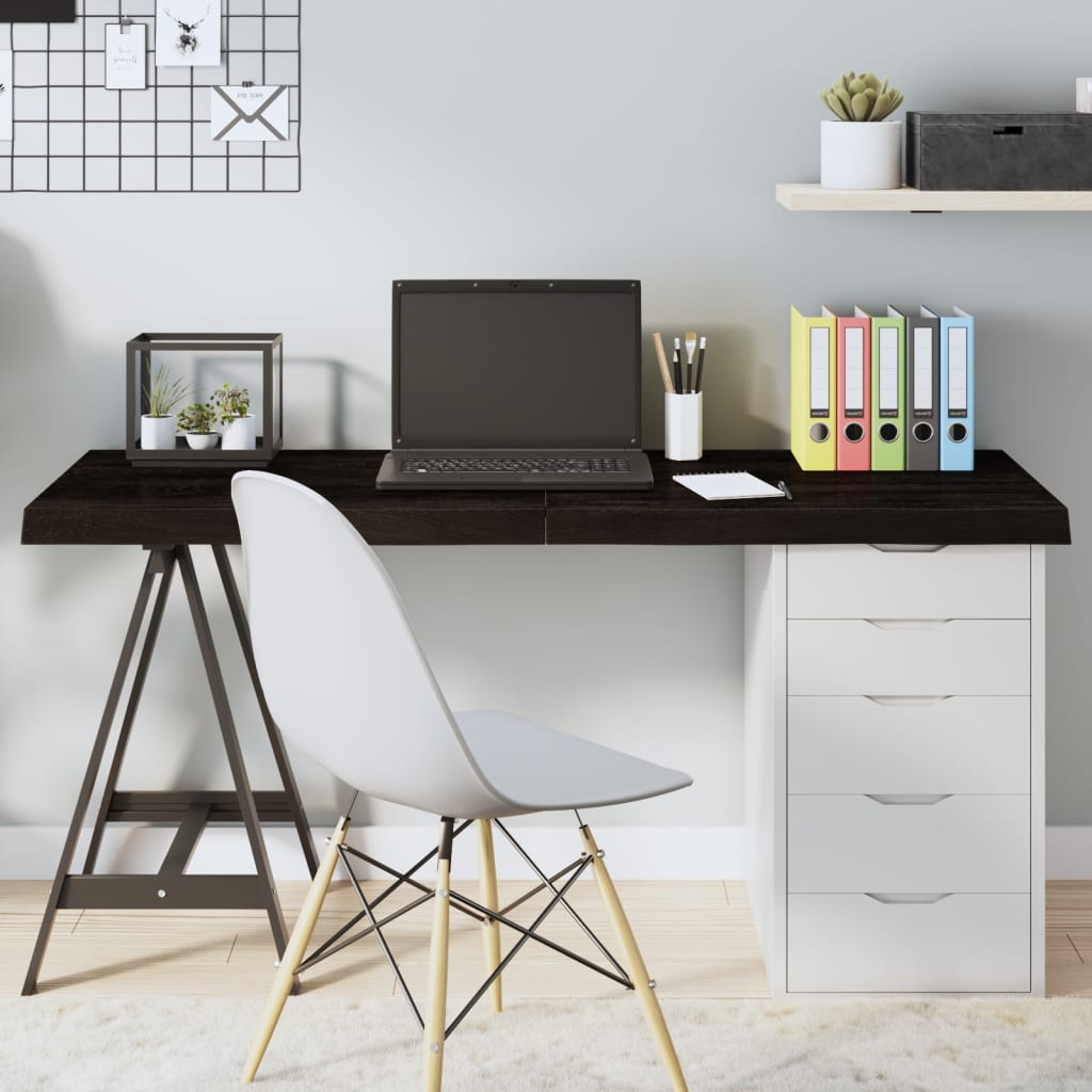 vidaXL Blat de masă maro 140x40x(2-6) cm, lemn masiv stejar tratat vidaXL Blat de masă maro 140x40x(2-6) cm, lemn masiv stejar tratat