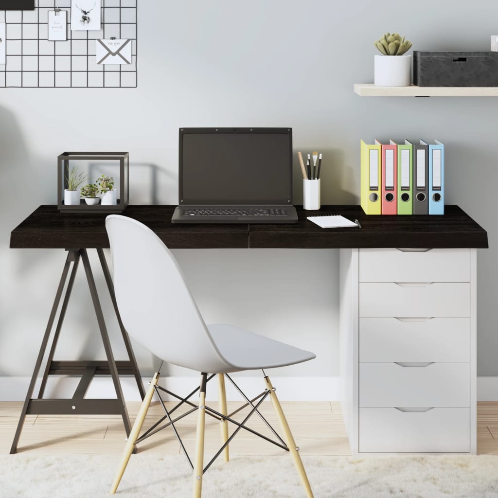 vidaXL Blat de masă maro 140x50x(2-6) cm, lemn masiv stejar tratat vidaXL Blat de masă maro 140x50x(2-6) cm, lemn masiv stejar tratat