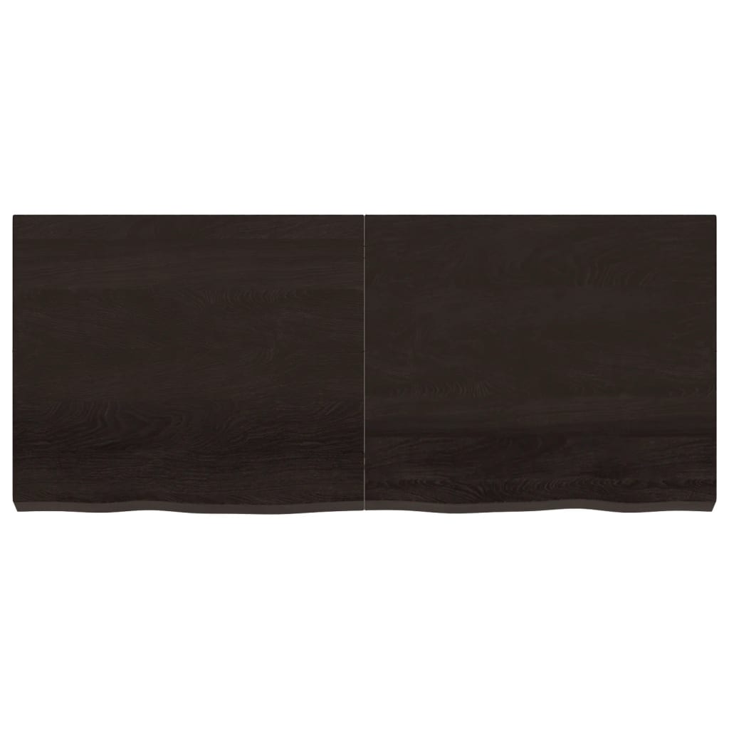 vidaXL Blat de masă maro 140x60x(2-6) cm, lemn masiv stejar tratat