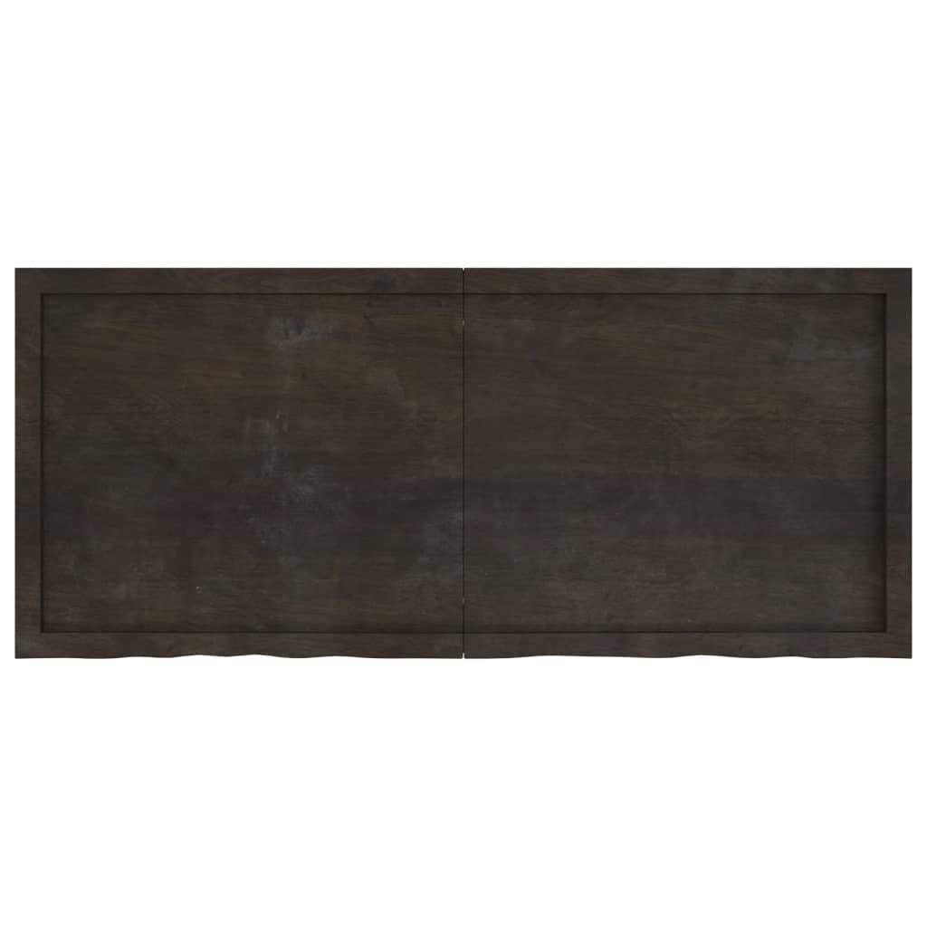 vidaXL Blat de masă maro 140x60x(2-6) cm, lemn masiv stejar tratat
