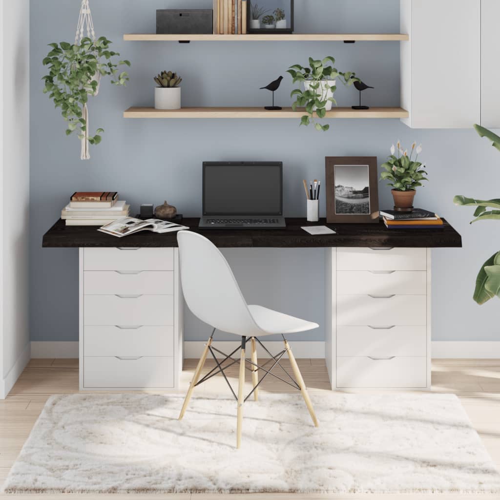 vidaXL Blat de masă maro 180x60x(2-6) cm, lemn masiv stejar tratat vidaXL Blat de masă maro 180x60x(2-6) cm, lemn masiv stejar tratat