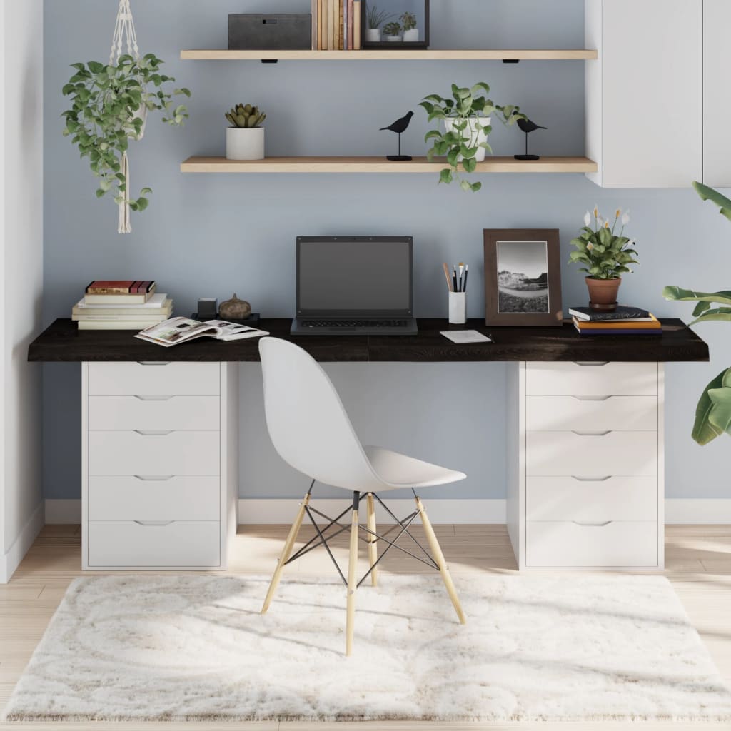 vidaXL Blat de masă maro 200x50x(2-6) cm, lemn masiv stejar tratat vidaXL Blat de masă maro 200x50x(2-6) cm, lemn masiv stejar tratat