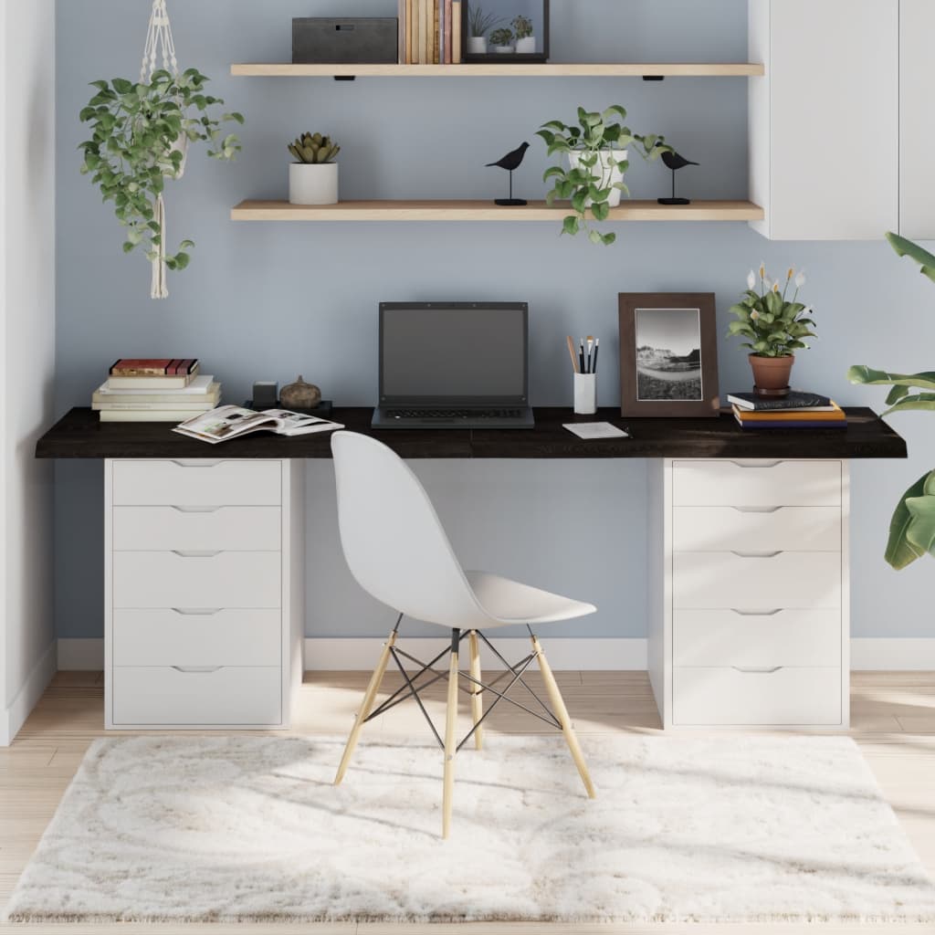 vidaXL Blat de masă maro 200x60x(2-4) cm, lemn masiv stejar tratat vidaXL Blat de masă maro 200x60x(2-4) cm, lemn masiv stejar tratat