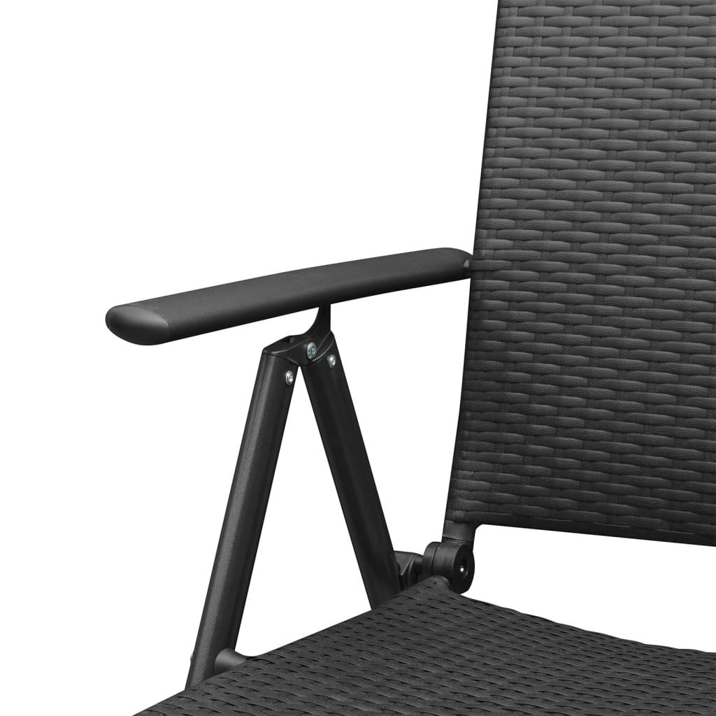 vidaXL Set mobilier de grădină, 7 piese, negru, poliratan