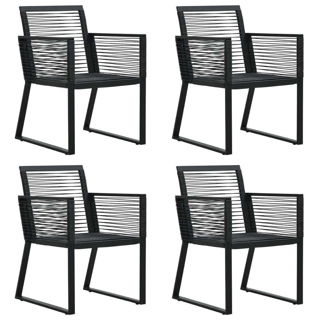 vidaXL Set mobilier de grădină, 5 piese, negru, ratan PVC