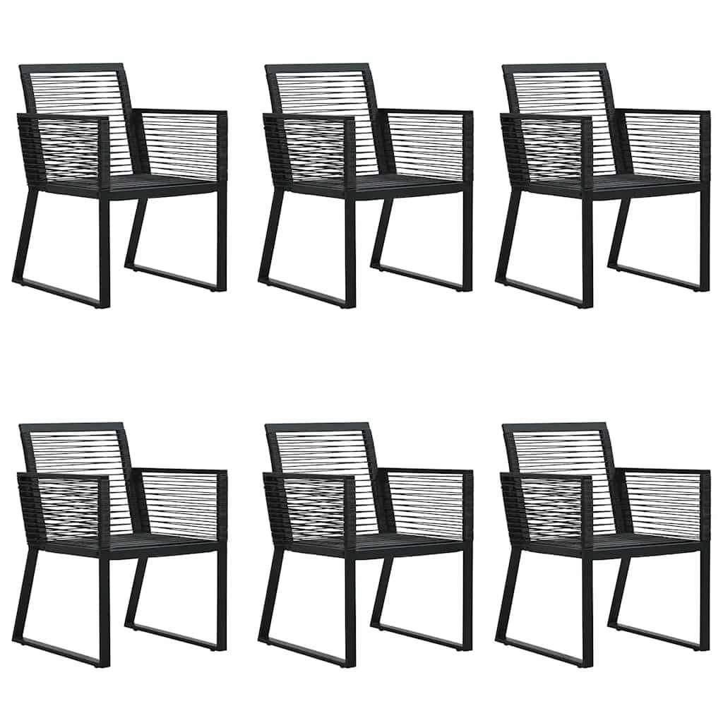 vidaXL Set mobilier de grădină, 7 piese, negru, ratan PVC vidaXL Set mobilier de grădină, 7 piese, negru, ratan PVC