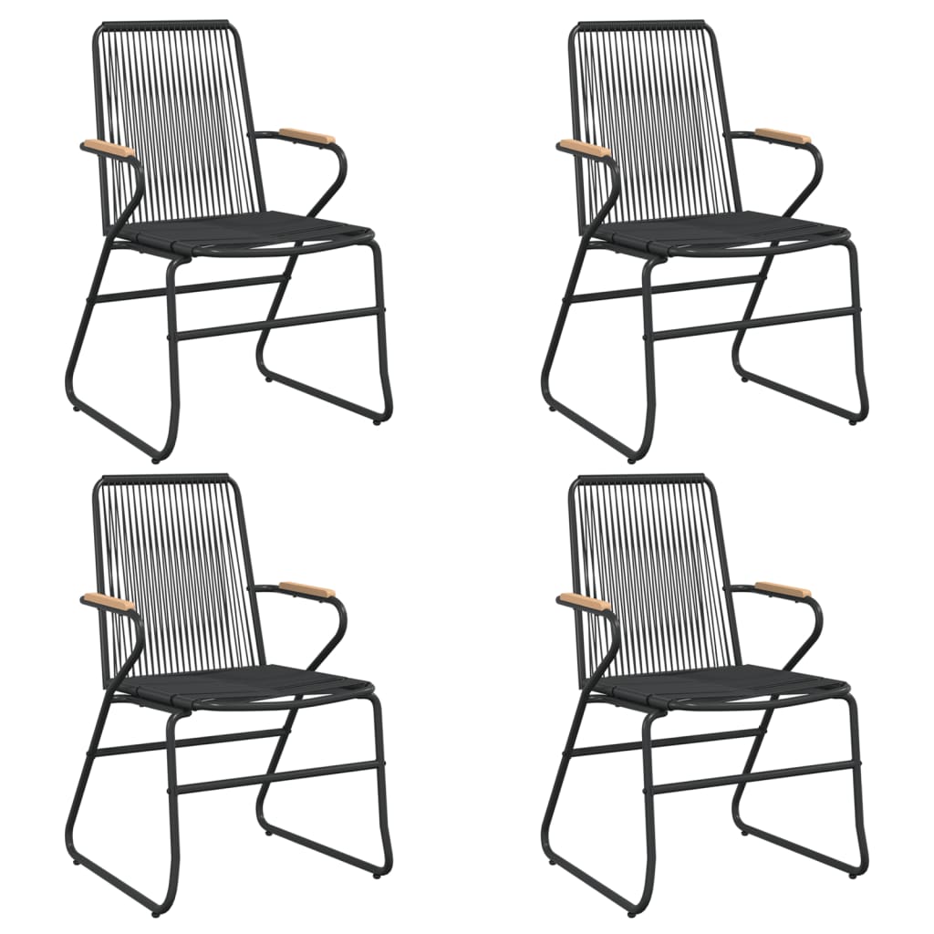 vidaXL Set mobilier de grădină, 5 piese, negru, ratan PVC