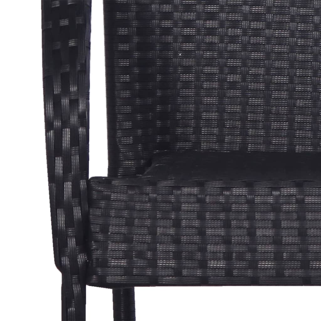 vidaXL Set mobilier de grădină, 7 piese, negru, poliratan