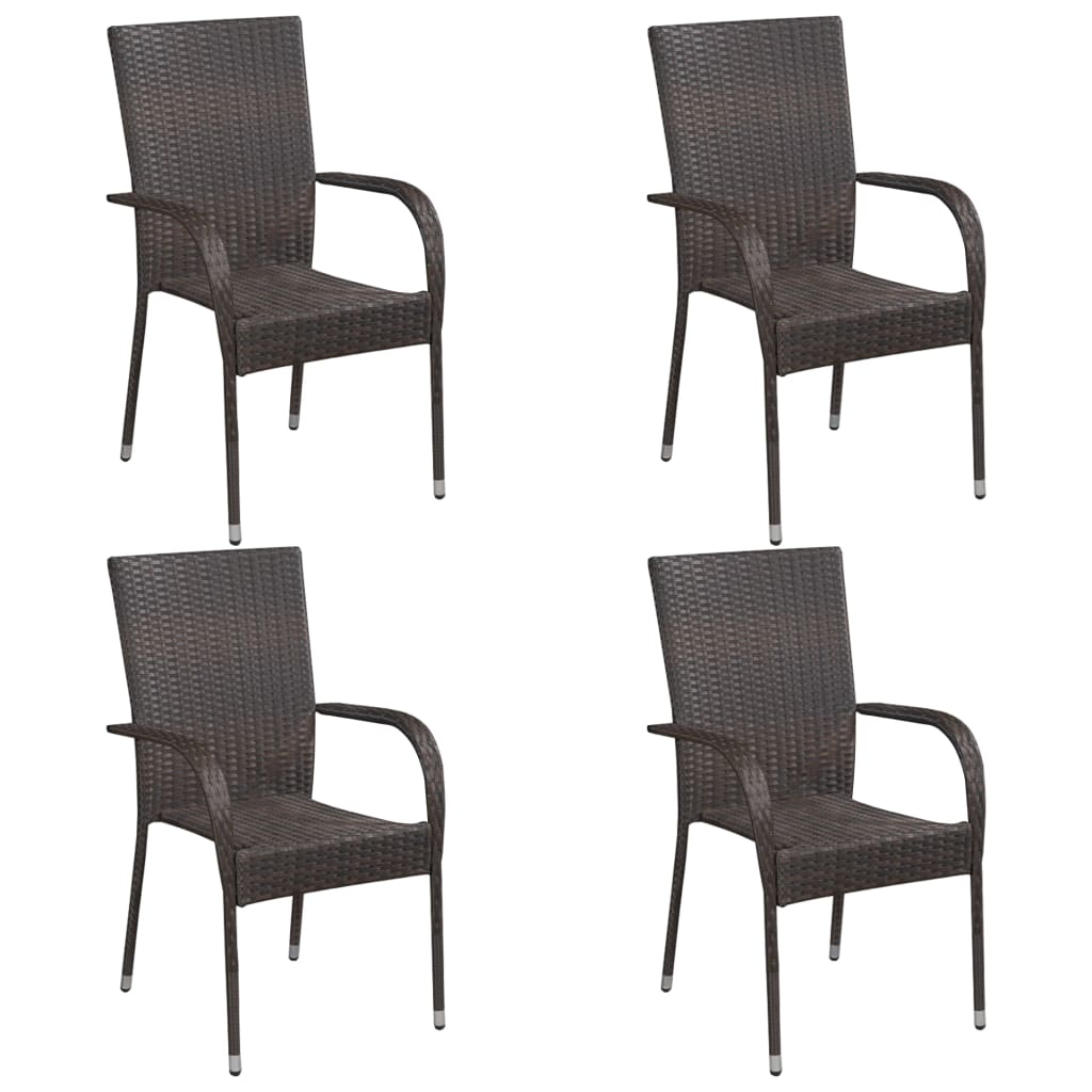 vidaXL Set mobilier de grădină, 5 piese, maro, poliratan vidaXL Set mobilier de grădină, 5 piese, maro, poliratan