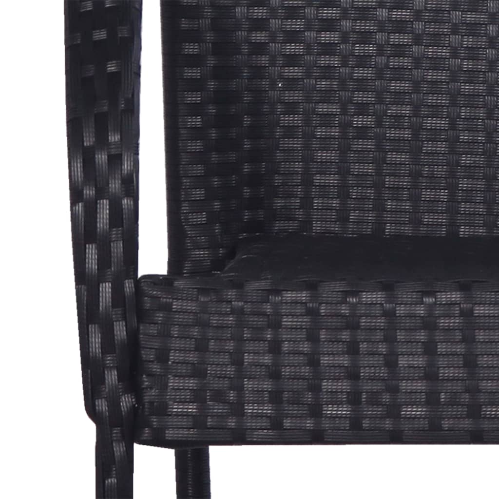 vidaXL Set mobilier de grădină, 5 piese, negru, poliratan