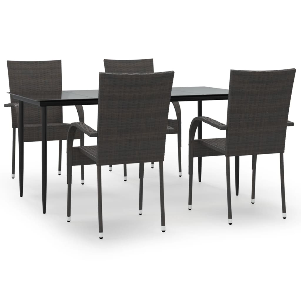 vidaXL Set mobilier de grădină, 5 piese, maro, poliratan vidaXL Set mobilier de grădină, 5 piese, maro, poliratan