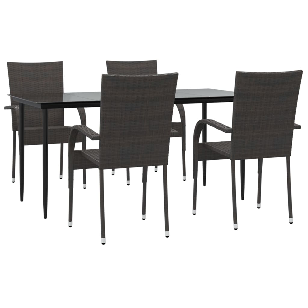 vidaXL Set mobilier de grădină, 5 piese, maro, poliratan vidaXL Set mobilier de grădină, 5 piese, maro, poliratan