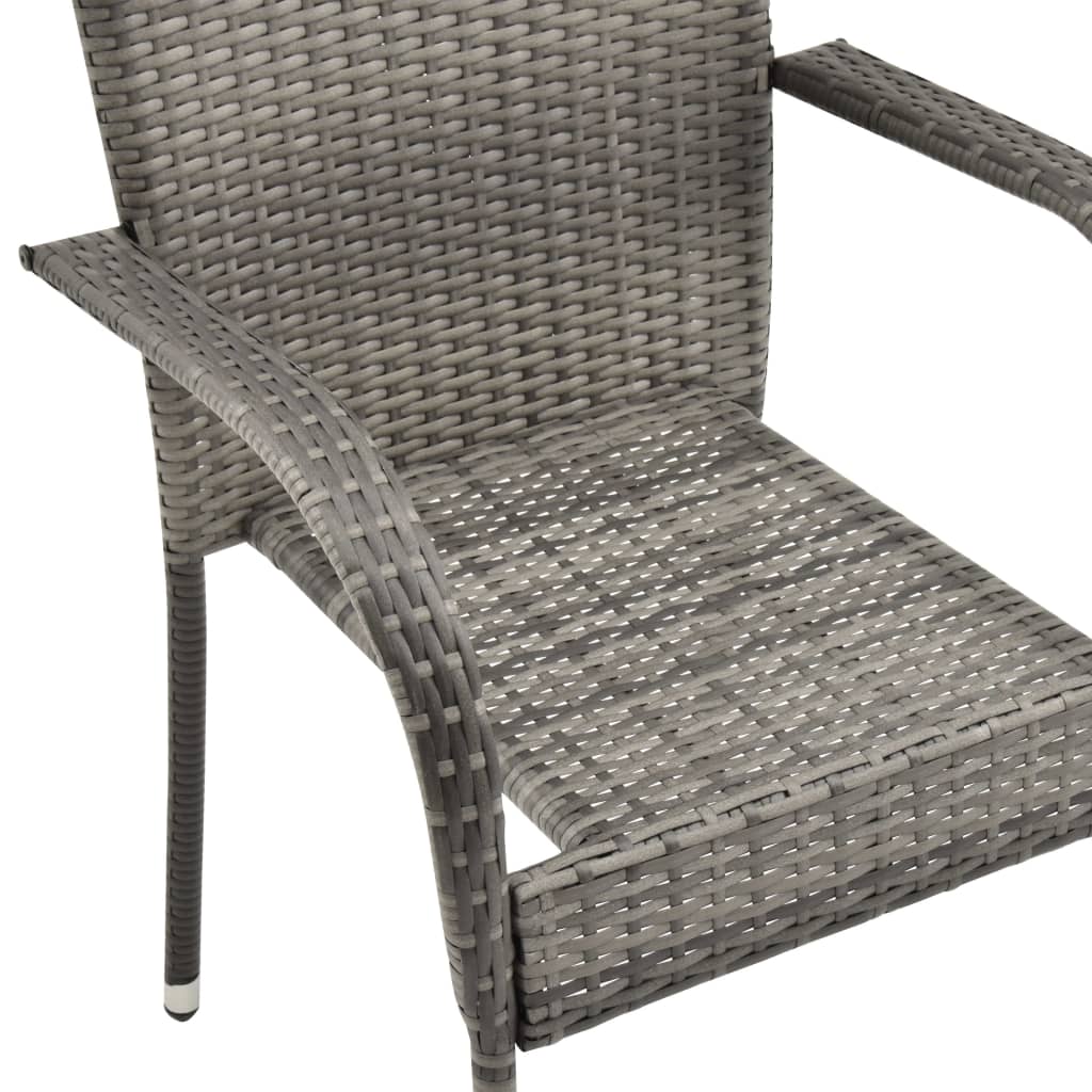 vidaXL Set mobilier de grădină, 5 piese, gri, poliratan vidaXL Set mobilier de grădină, 5 piese, gri, poliratan