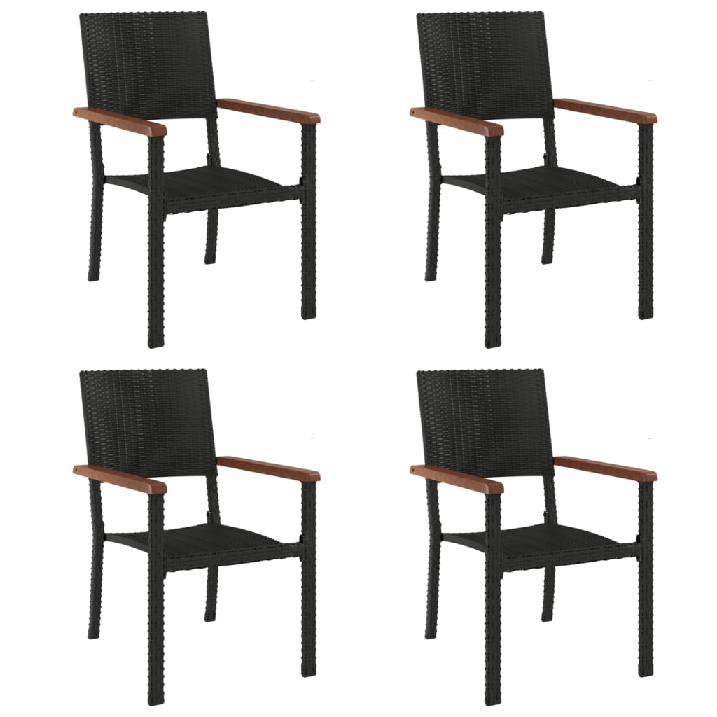 vidaXL Set mobilier de grădină, 5 piese, negru, poliratan
