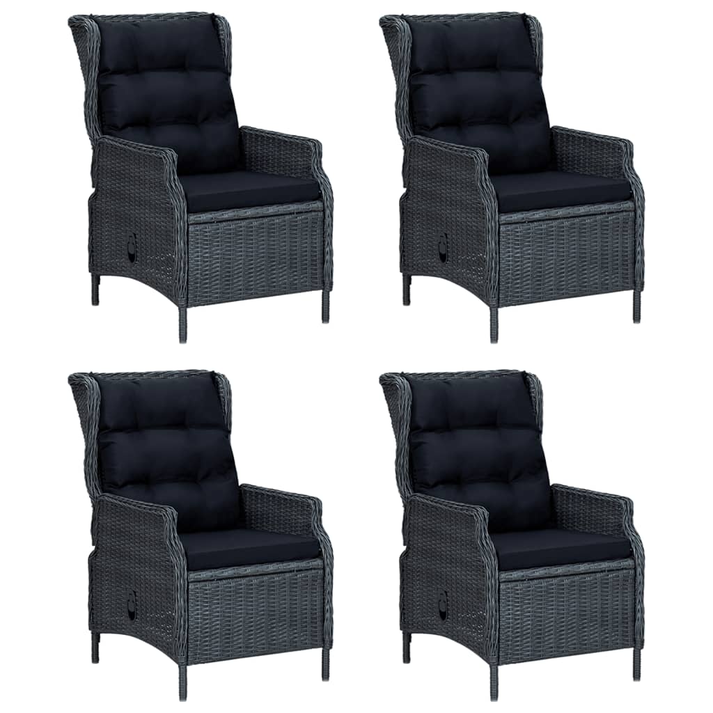 vidaXL Set mobilier de grădină, 5 piese, gri închis, poliratan vidaXL Set mobilier de grădină, 5 piese, gri închis, poliratan