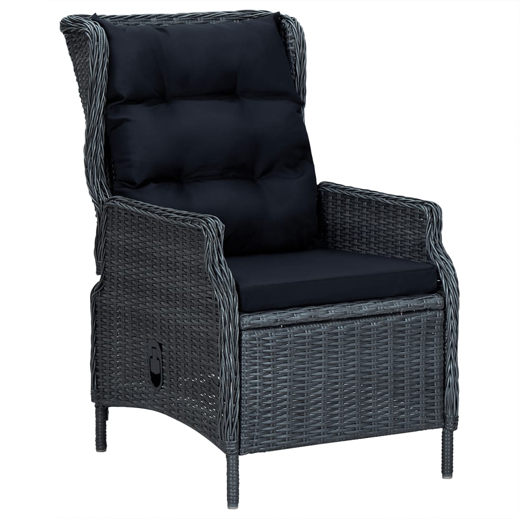 vidaXL Set mobilier de grădină, 5 piese, gri închis, poliratan vidaXL Set mobilier de grădină, 5 piese, gri închis, poliratan
