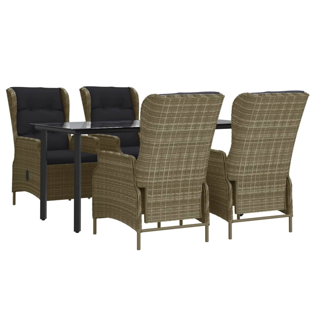 vidaXL Set mobilier de grădină, 5 piese, maro, poliratan vidaXL Set mobilier de grădină, 5 piese, maro, poliratan