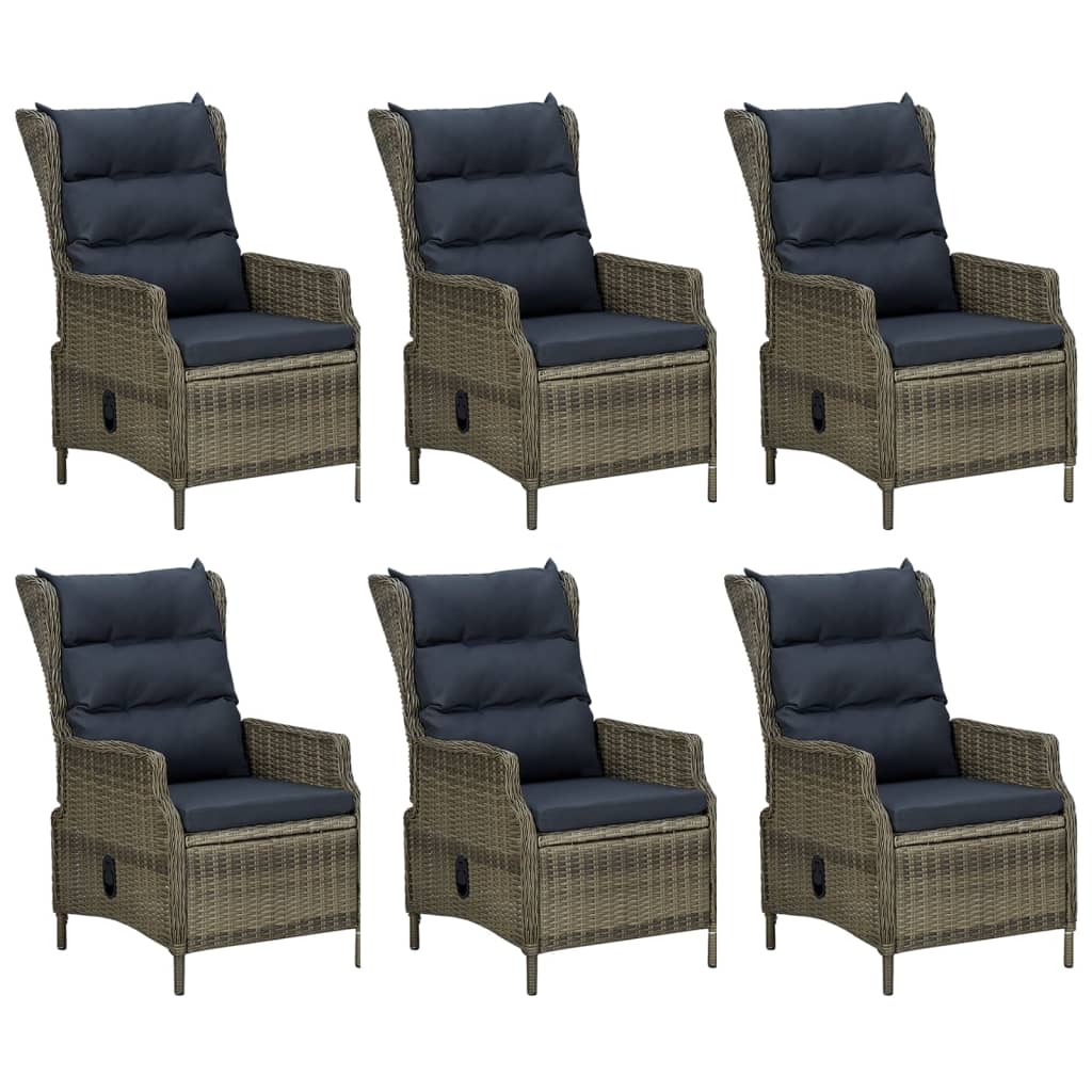 vidaXL Set mobilier de grădină, 7 piese, maro, poliratan