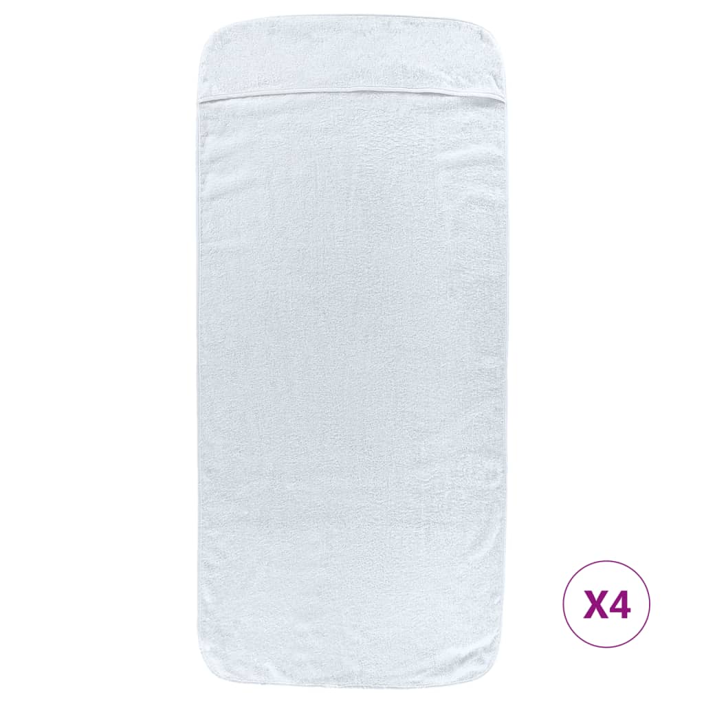 vidaXL Prosoape de plajă, 4 buc., alb, 60x135 cm, textil 400 GSM vidaXL Prosoape de plajă, 4 buc., alb, 60x135 cm, textil 400 GSM